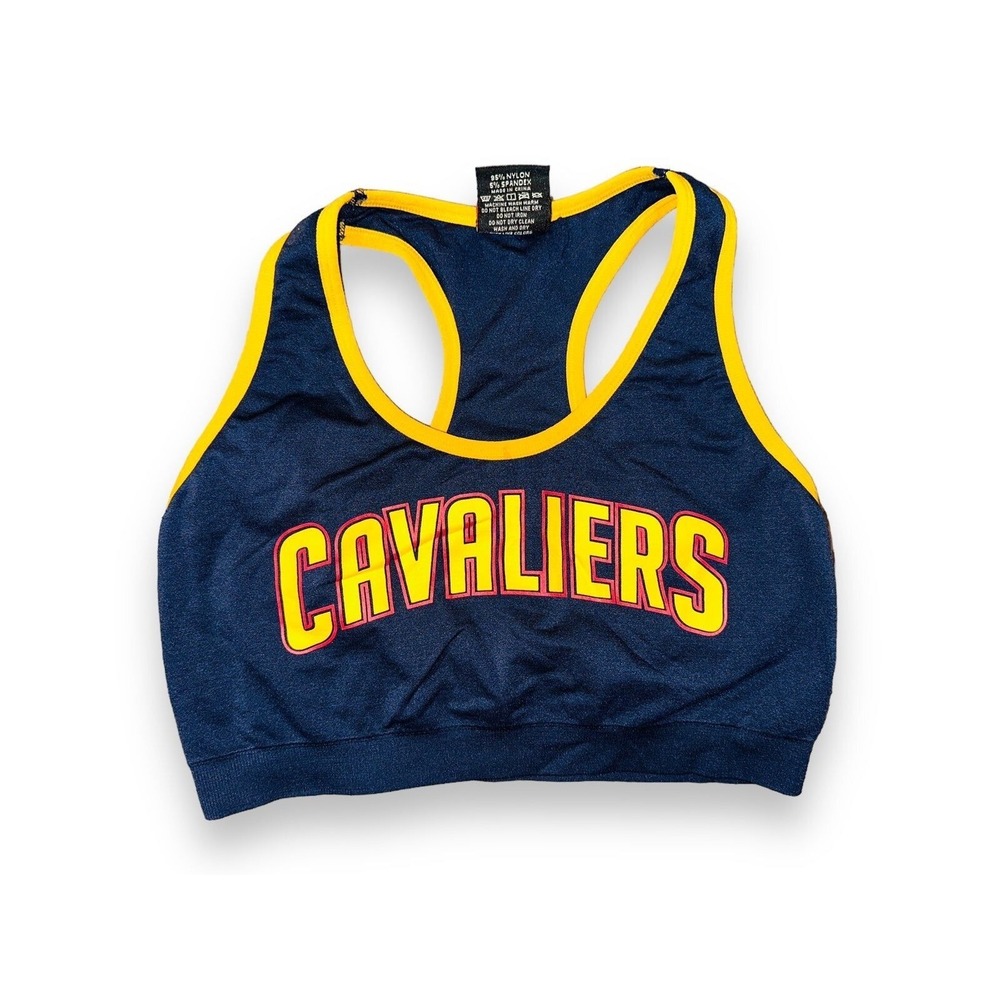 Cleveland Cavaliers Sports Bra Top Blue Yellow Women's NBA Dance Cheer N1 Medium